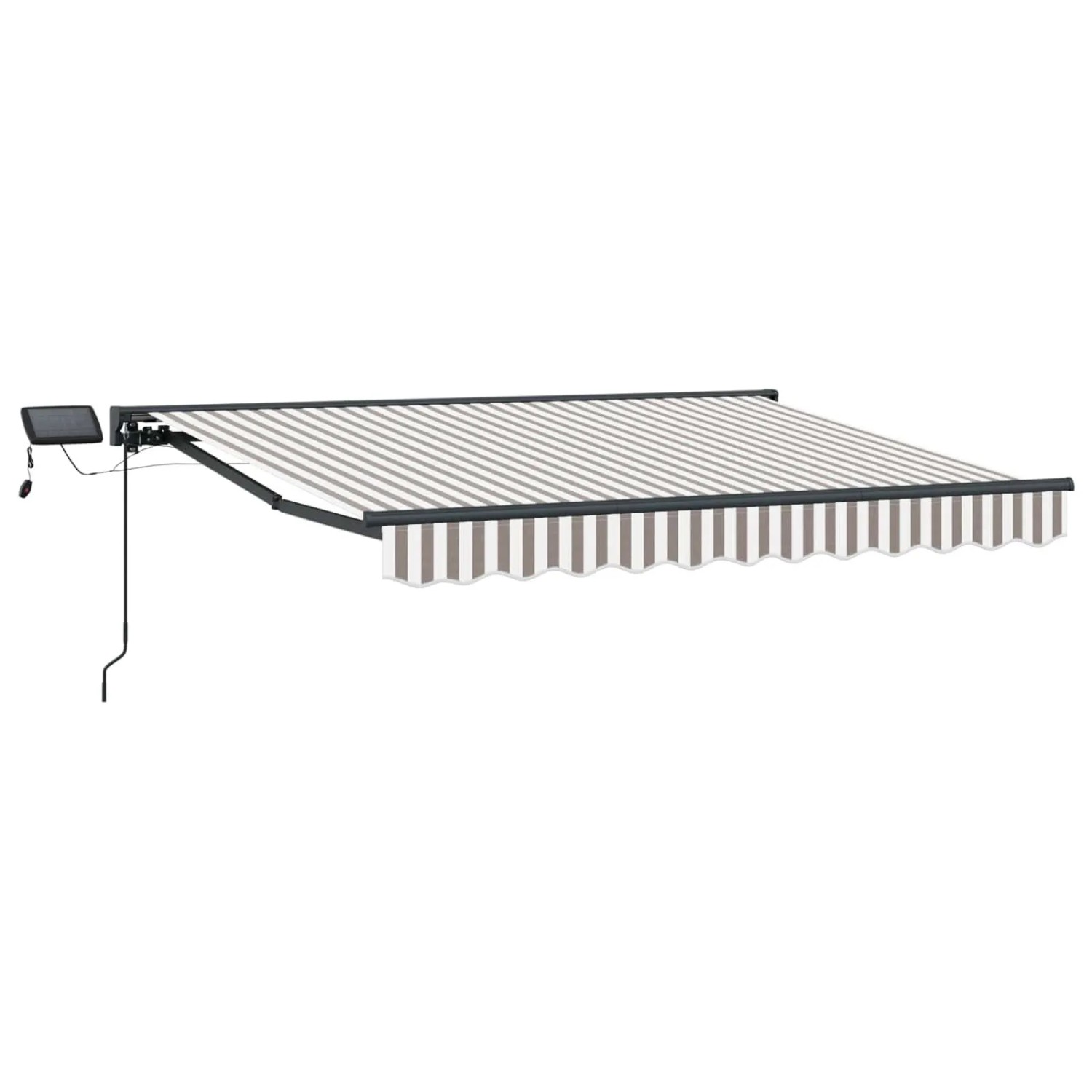 vidaXL Manueller Markisenrahmen mit LEDs Hellgrau und Weiß 3 x 2,5 m 3425907