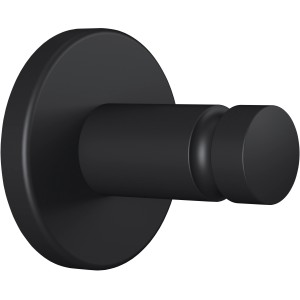 Schwarzer, matter Tesa Handtuchhaken Moon zur Wandmontage ohne Bohren.