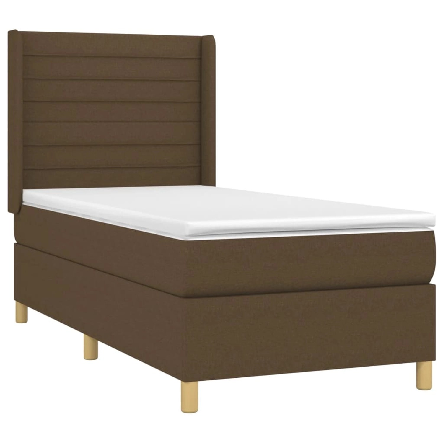 vidaXL Boxspringbett mit Matratze & LED Dunkelbraun 90x200 cm Stoff 3138928 günstig online kaufen