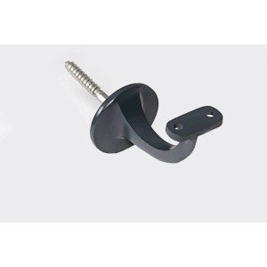 Anthrazitfarbene Handlaufkonsole aus Aluminium für 52 mm Holzhandlauf mit Schraube.