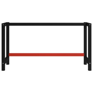 vidaXL Werkbankgestell, schwarz/rot, Metall, 150x57x79 cm, robust und stabil.