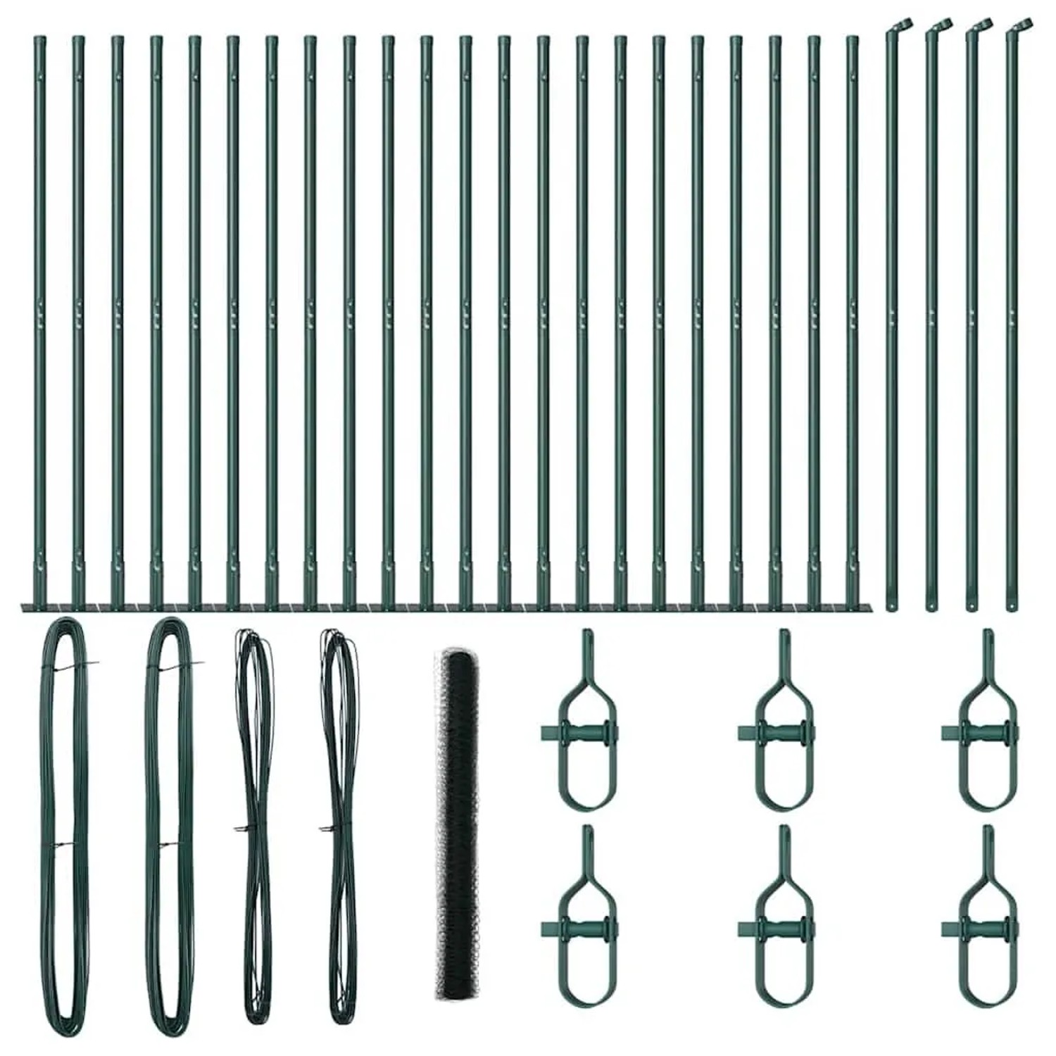 vidaXL Zaunpfosten Grün 50 x 1,6 m 50 mm Maschenweite Stahl und PVC 3353571 günstig online kaufen