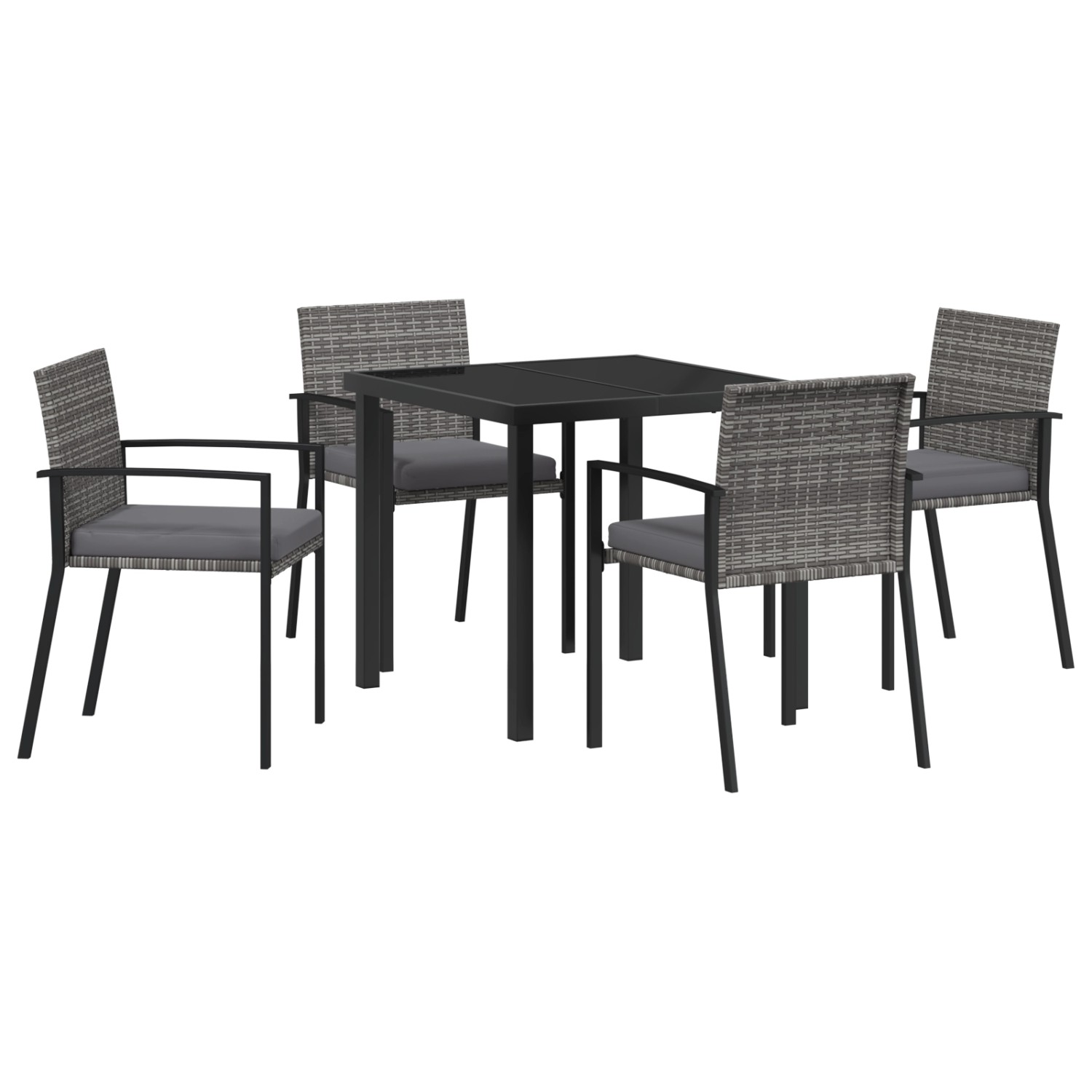 vidaXL Garten Essgruppe 5-Tlg Grau Poly Rattan 3379255 günstig online kaufen