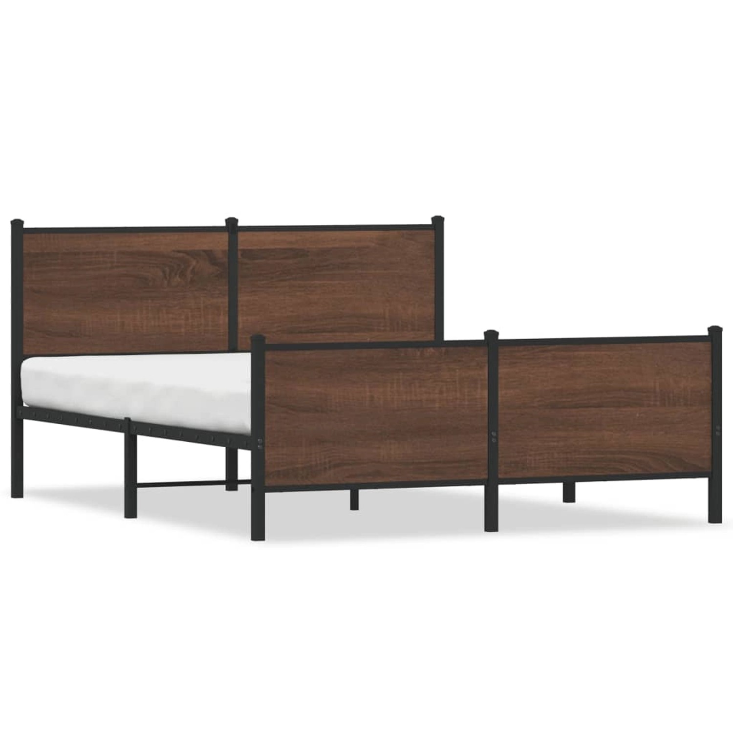 vidaXL Metallbett ohne Matratze Braun Eichen-Optik 160x200 cm 3301372 günstig online kaufen