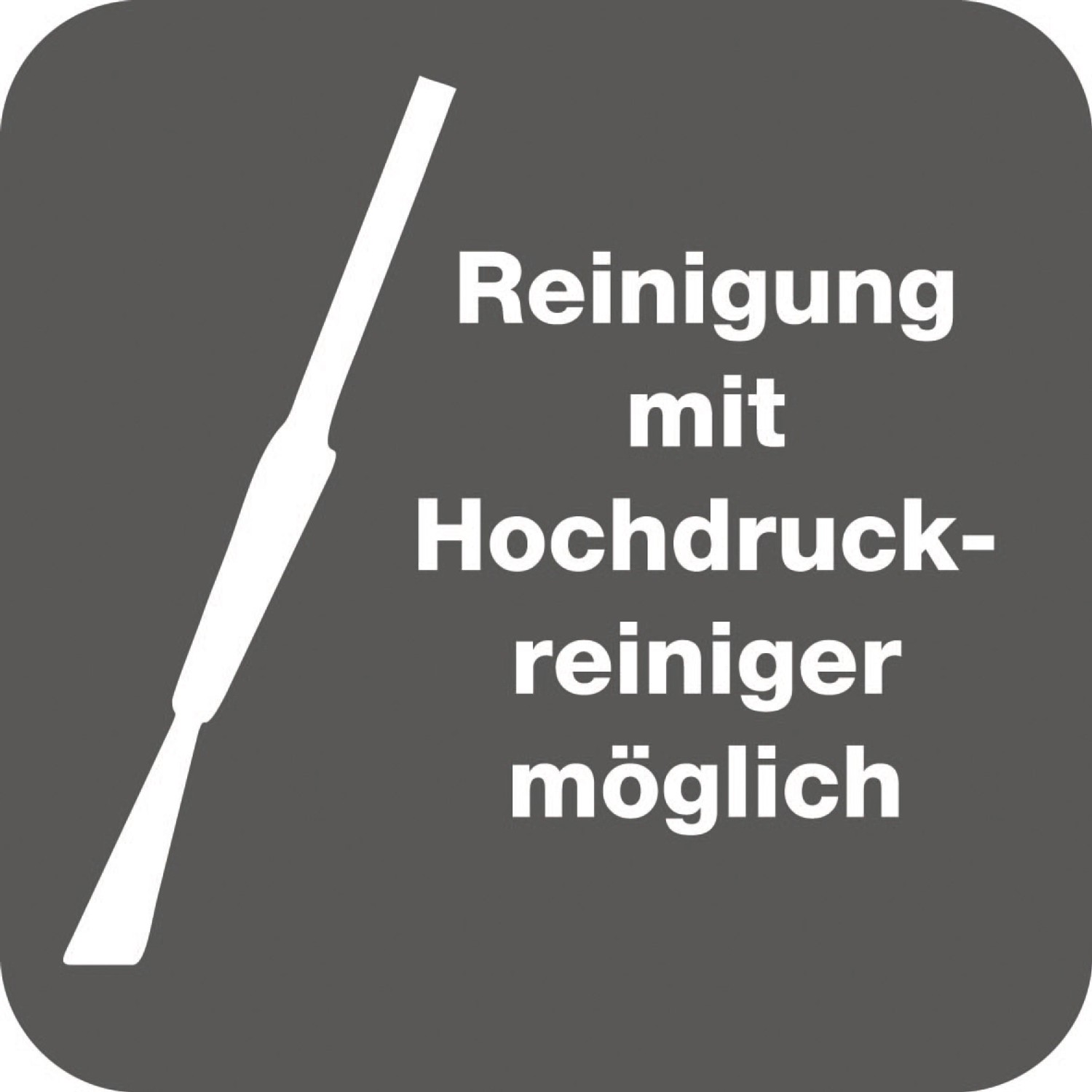 Symbol: Reinigung der Terrassenplatte mit Hochdruckreiniger möglich.