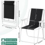 2er Set: Schwarze WOLTU Campingstühle, faltbar mit weißem Gestell und Maßangaben.