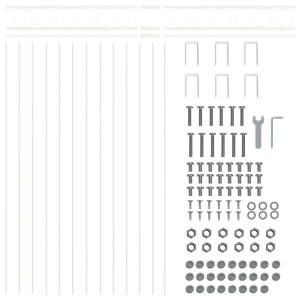vidaXL Gartenzaun Weiß Stahl 42003927