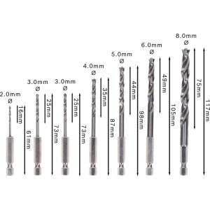 Bosch Holzspiralbohrer-Set Robust Line, 7-teilig, mit Sechskantschaft, Größen 2-8mm, für Holzbohrungen.