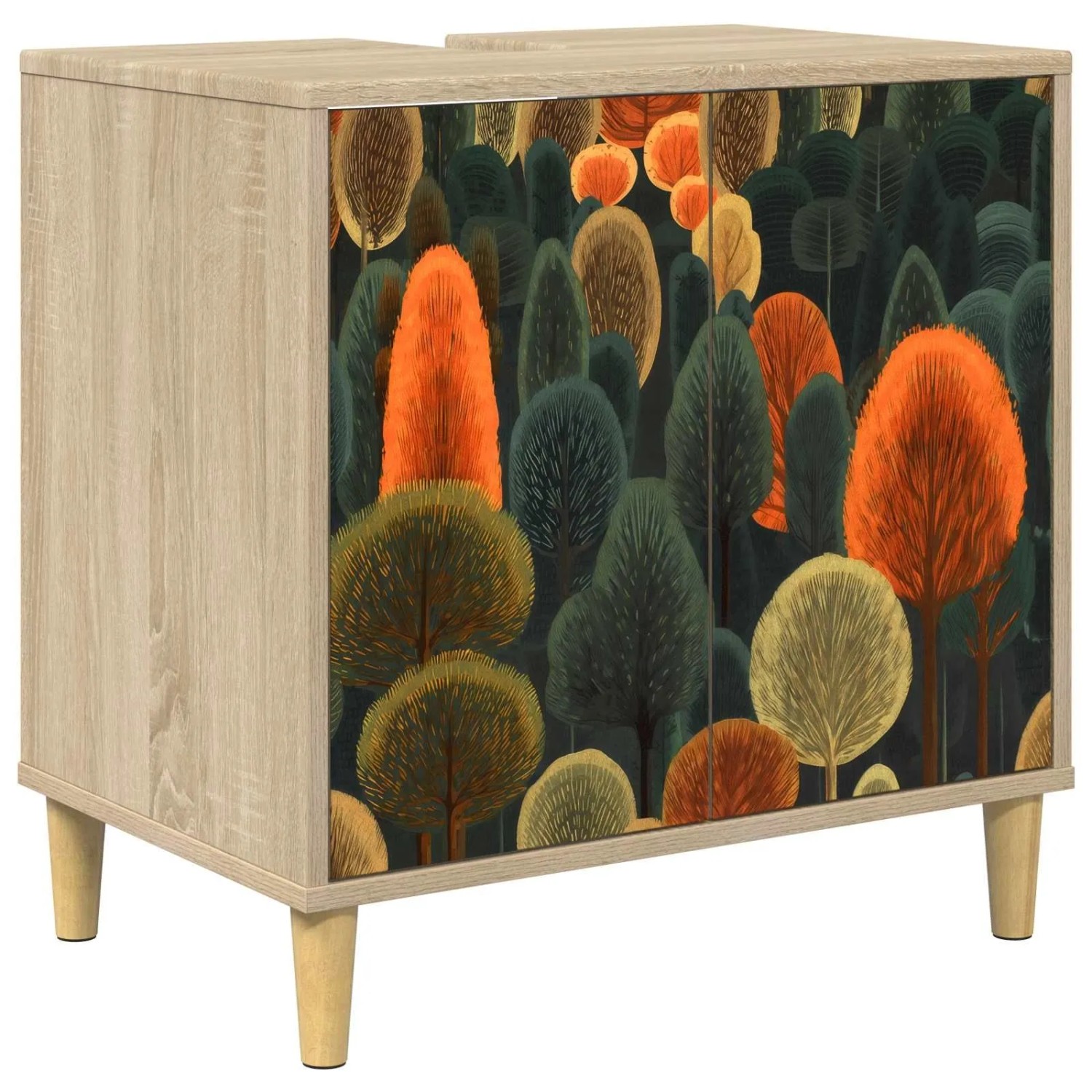 vidaXL Badezimmerschrank ZAANDAM Sonoma 60 x 40 x 60 cm Holzwerkstoff 8007400