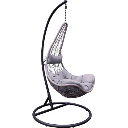 Hängesessel Schwarz-Ecru Rattan