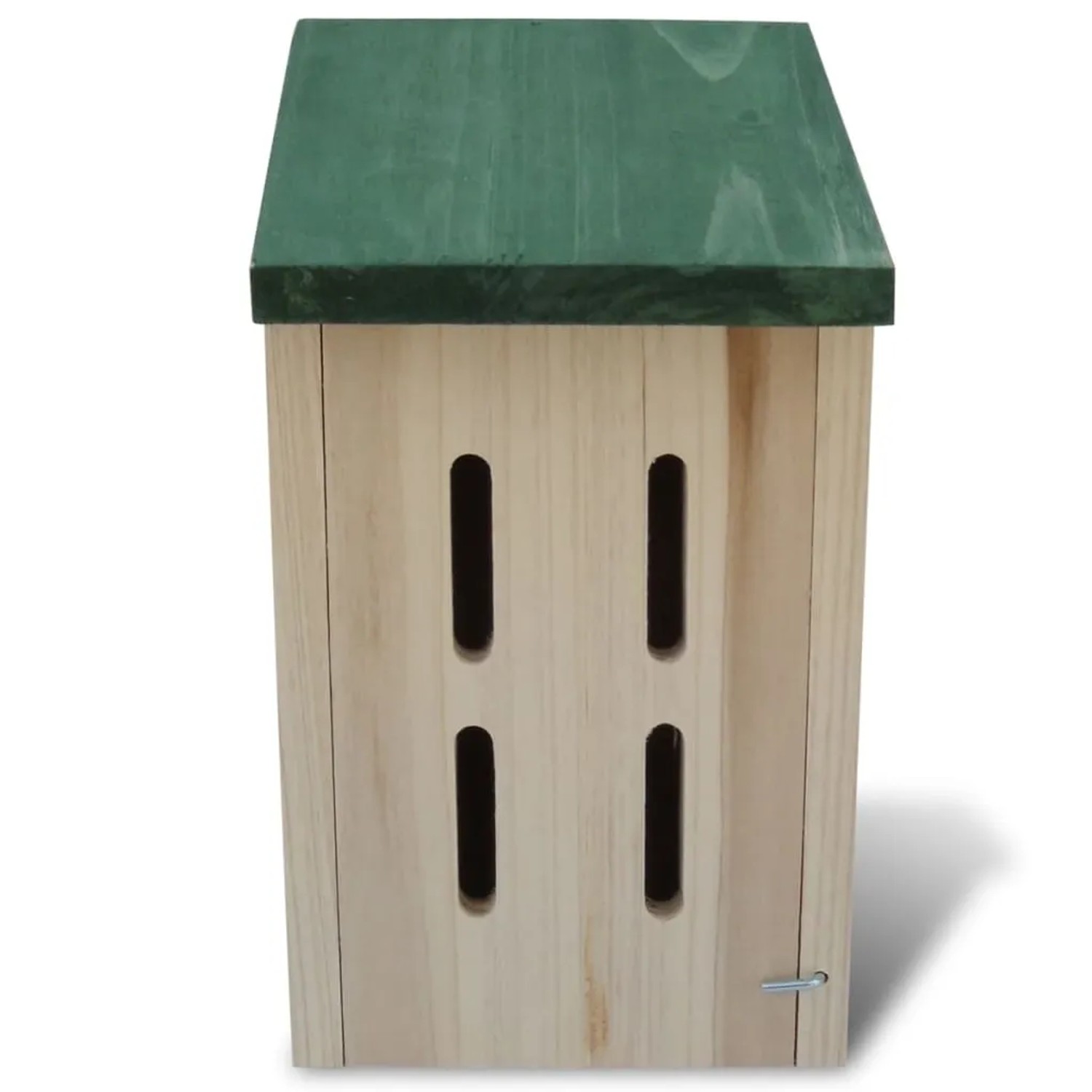 VidaXL Schmetterlingshaus, 4er-Set aus Holz mit grünem Dach, Detailansicht.