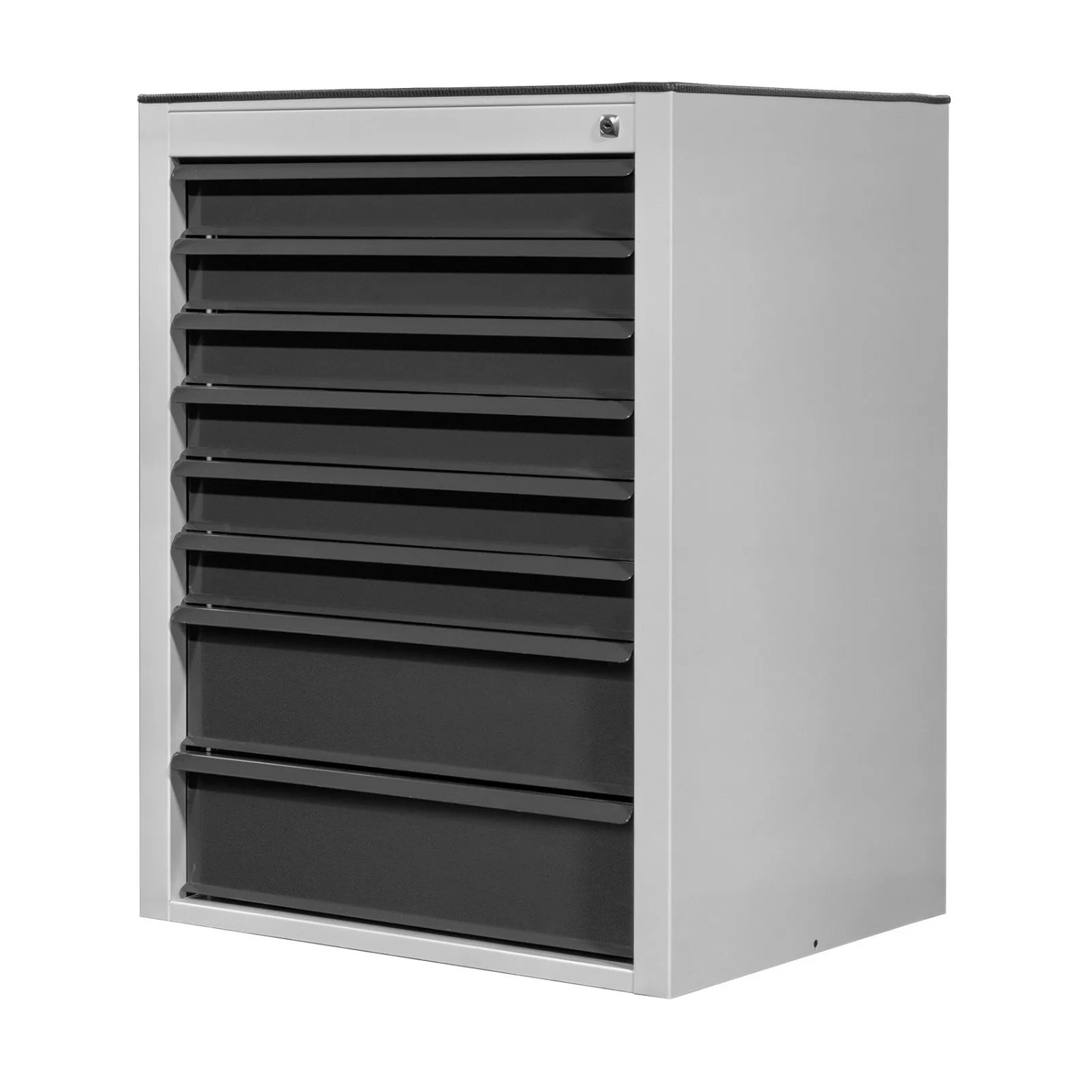 PROREGAL Schubladenschrank Kobra Mit 8 Schubladen HxBxT 90x71x55cm Lichtgrau/Anthrazitgrau