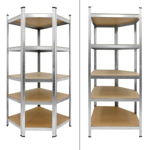 ECD Germany Eckregal, 180x70x40 cm, mit 5 MDF-Platten, bis 750 kg belastbar. Werkstattregal für Ordnung.