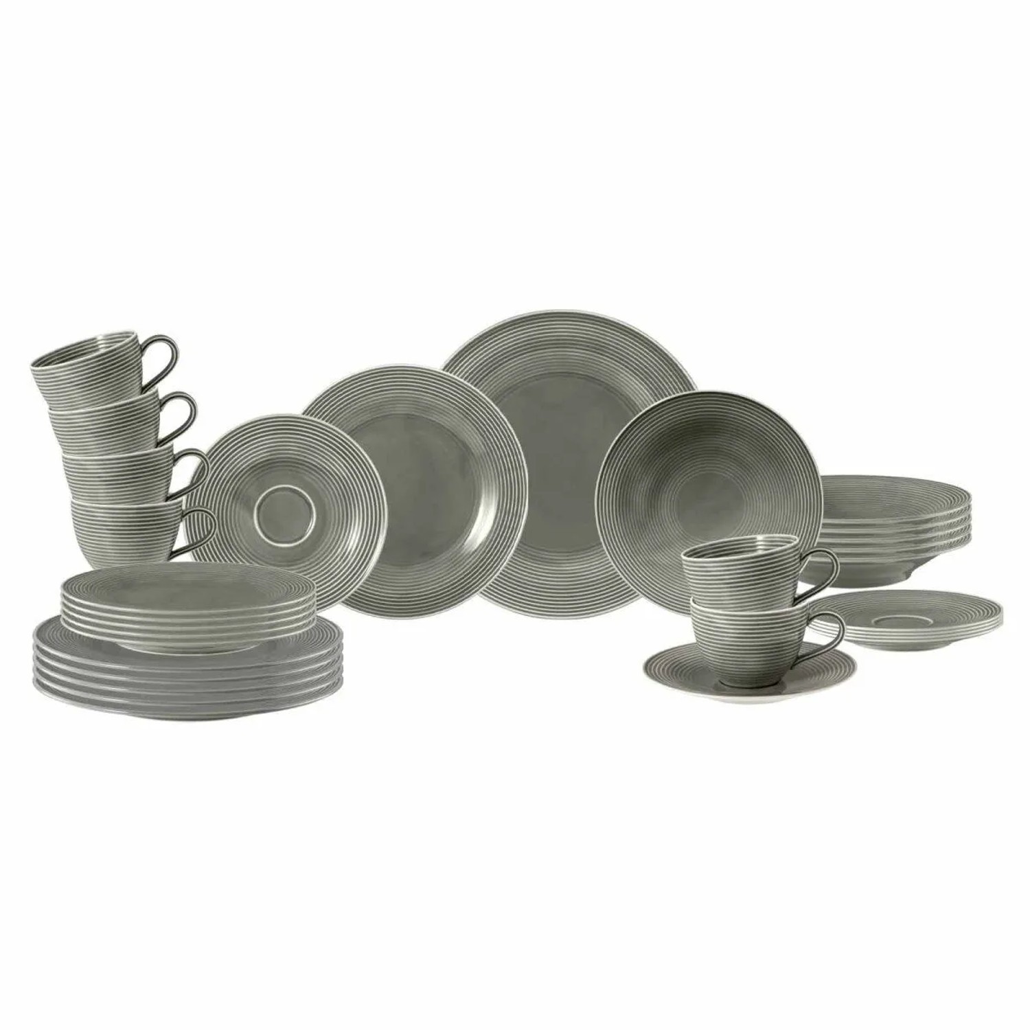 Seltmann Weiden Beat Color Glaze Kombiservice 30-teilig Perlgrau