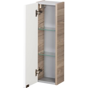 Offener Fackelmann Bad-Hängeschrank Luxor Steinesche, 20 cm breit, mit zwei Glasböden.