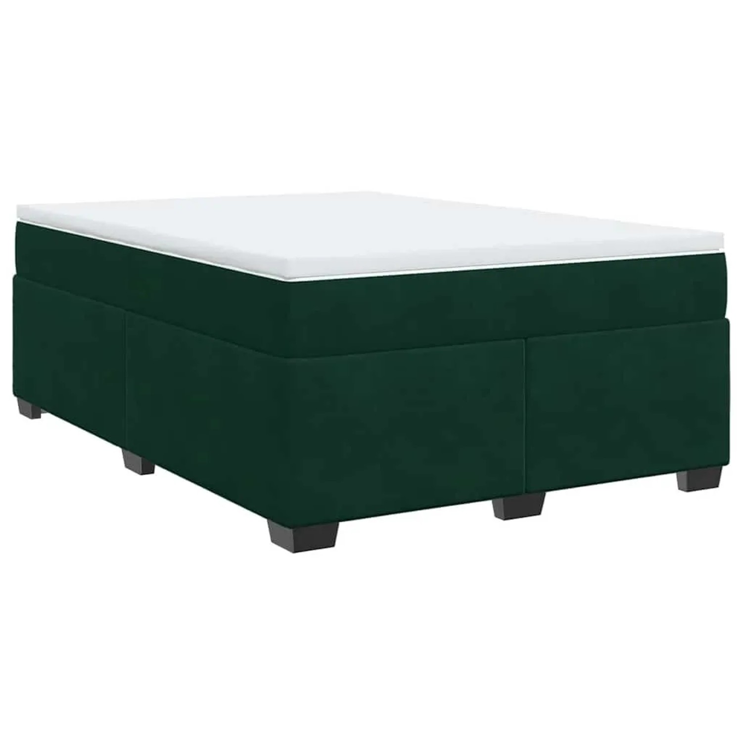 vidaXL Boxspringbett mit Matratze Dunkelgrün 140x200 cm Samt 3285290 günstig online kaufen