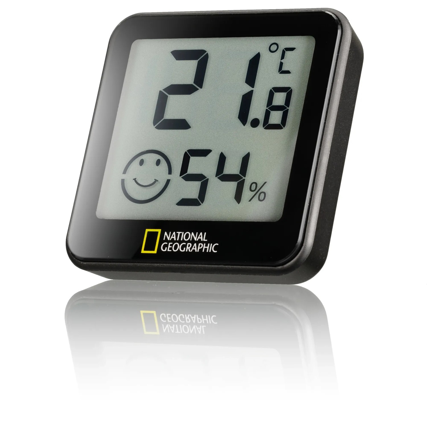 National Geographic Thermo-Hygrometer Tempy, 4er Set, zeigt Temperatur, Luftfeuchtigkeit und Raumklima an.