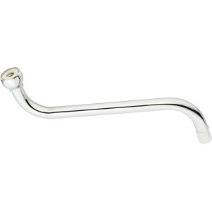 Verchromter S-Auslauf 18,6 mm (G 1/2) x 200 mm für Auslaufventile, geeignet für Heißwassergeräte.