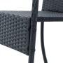 Detailaufnahme: Schwarzer Polyrattan Gartenstuhl Yoro mit Armlehne, Stahlrahmen, Teil eines 2er Sets.
