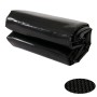 Gerollte, schwarze MCW Pool-Abdeckung 400µm Oval 7,31x3,65m. Solarplane für ovale Pools.