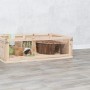 Trixie Kleintierstall Indoor aus Holz/Kunststoff für Meerschweinchen mit Häuschen und Futterraufe.