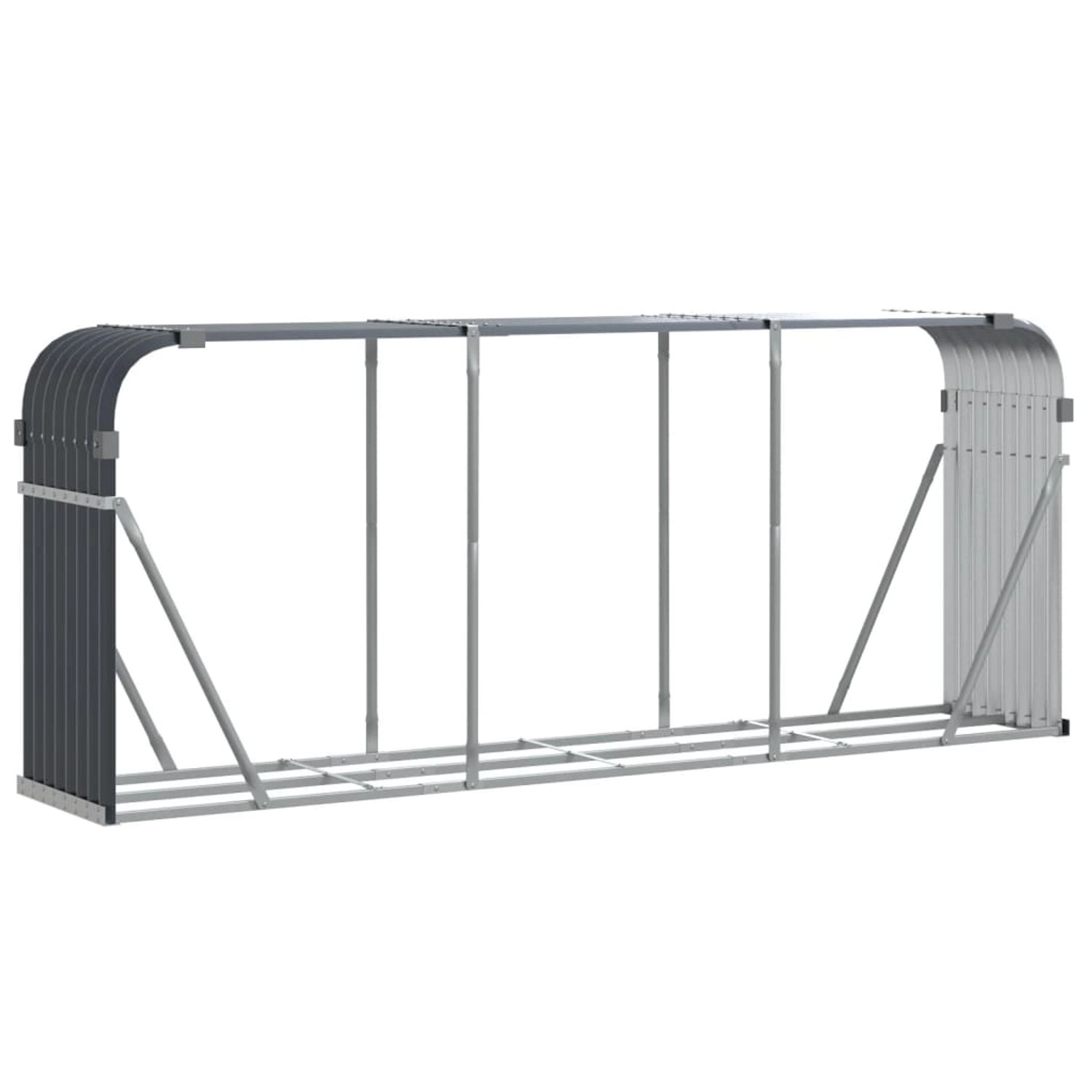 vidaXL Kaminholzunterstand Anthrazit 234x45x100 cm Verzinkter Stahl 364565