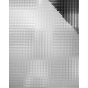 Silbernes Wandpaneel mit Mosaik Dekor. WALLFACE Design Platte, 980x980 mm.