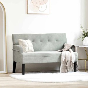 vidaXL Chesterfield Bank Hellgrau 112 x 65,5 x 75 cm Samt 42019286