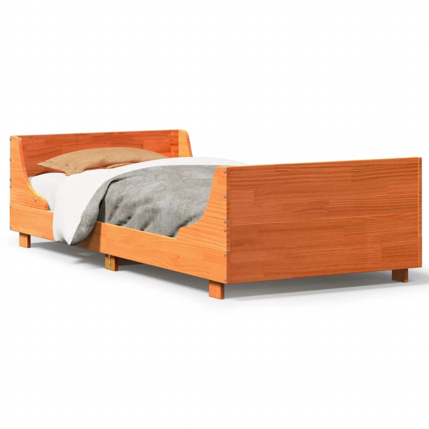 vidaXL Massivholzbett ohne Matratze Wachsbraun 75x190 cm Kiefernholz 850793 günstig online kaufen