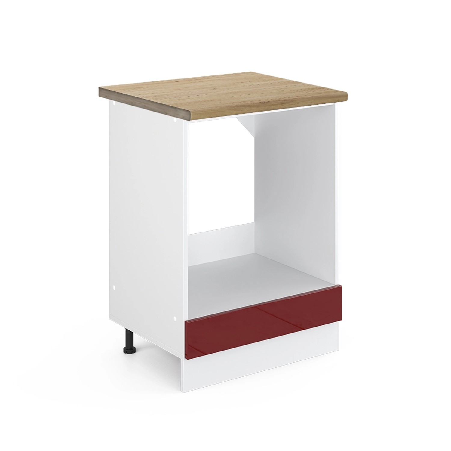 Vicco Herdumbauschrank R-Line Bordeaux Hochglanz/Weiß 60 cm AP Eiche günstig online kaufen