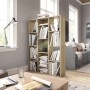 vidaXL Raumteiler/Bücherregal Sonoma-Eiche, 13 Fächer, Holzwerkstoff, 100x24x140 cm.