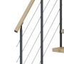 Detailansicht Dolle Mittelholmtreppe Dublin Ahorn/Anthrazit mit Edelstahlgeländer.