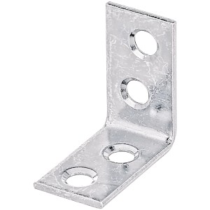 Stuhlwinkel, 2,5x1,4x2,5 cm, verzinkt, mit Schraublöchern, für Holzverbindungen.