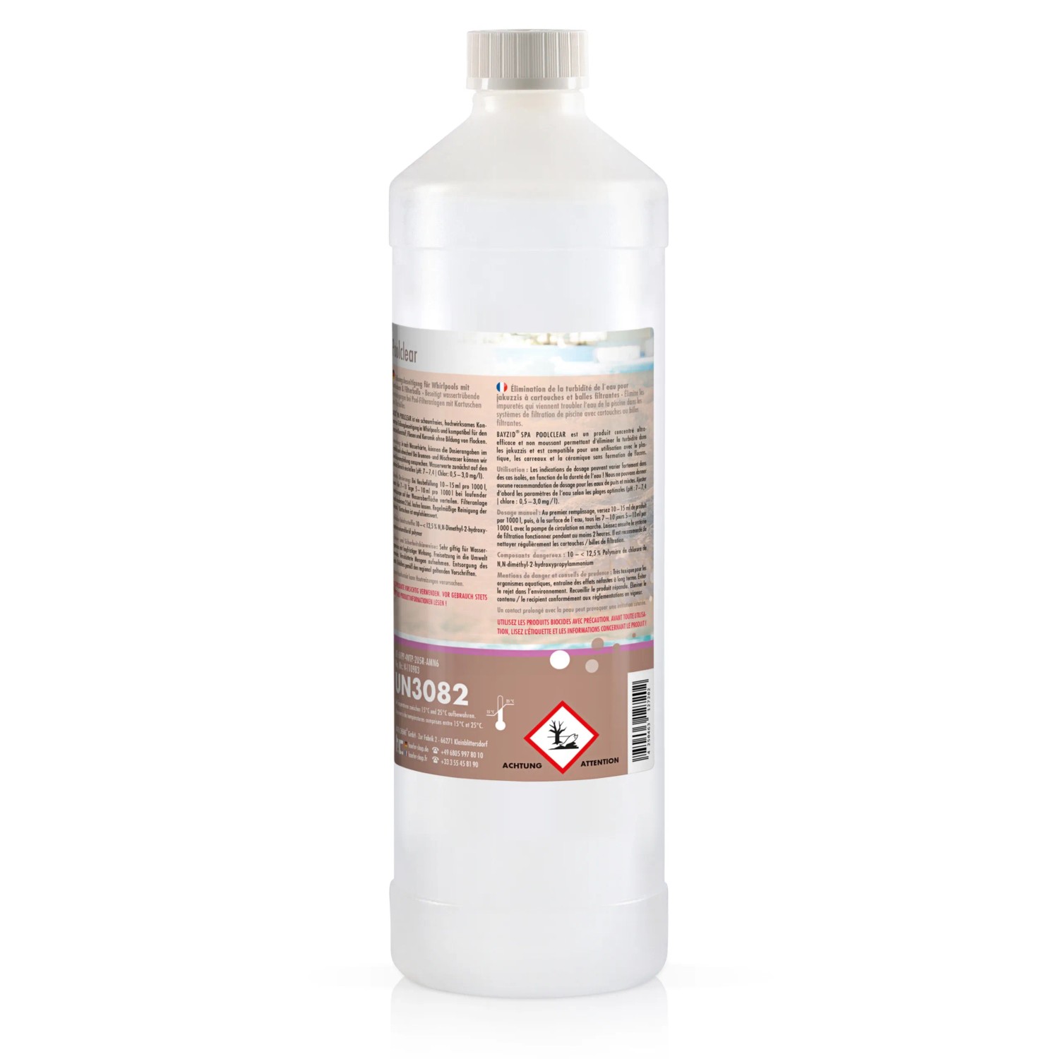 Bayzid Spa Poolclear Trübungsbeseitigung, 6 x 1l Flasche für klares Poolwasser.