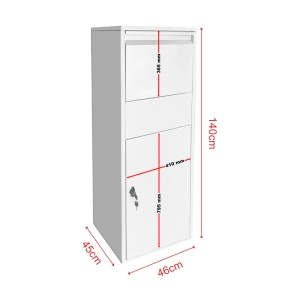 Wiltec Paketkasten Standbriefkasten Weiß 460X450X1400Mm Paketbox Zuhause Päckchen