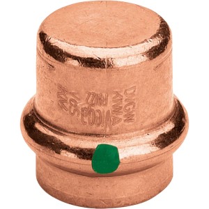 Viega Profipress Kappe, 15 mm, aus Kupfer zum Verschließen von Kupferrohren.
