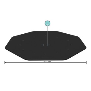 Bestway PVC Pool Abdeckplane, schwarz, rund, 401 cm Durchmesser, mit Drainagelöchern.