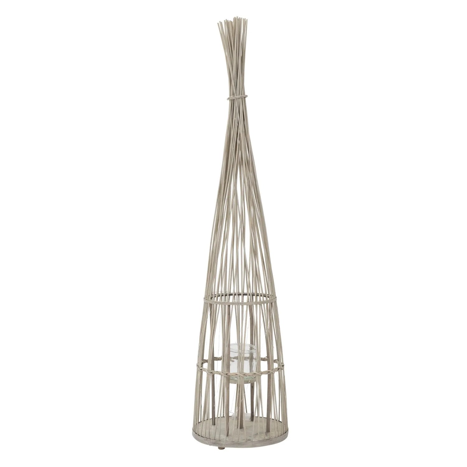 ECD Germany Bambus Laterne H 150 cm Holzfarbe Boho Stil