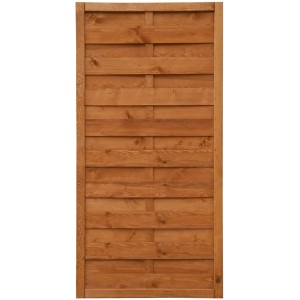 Honigfarben lasiertes Sichtschutzzaun-Element aus Holz, 90x180 cm, für den Garten.