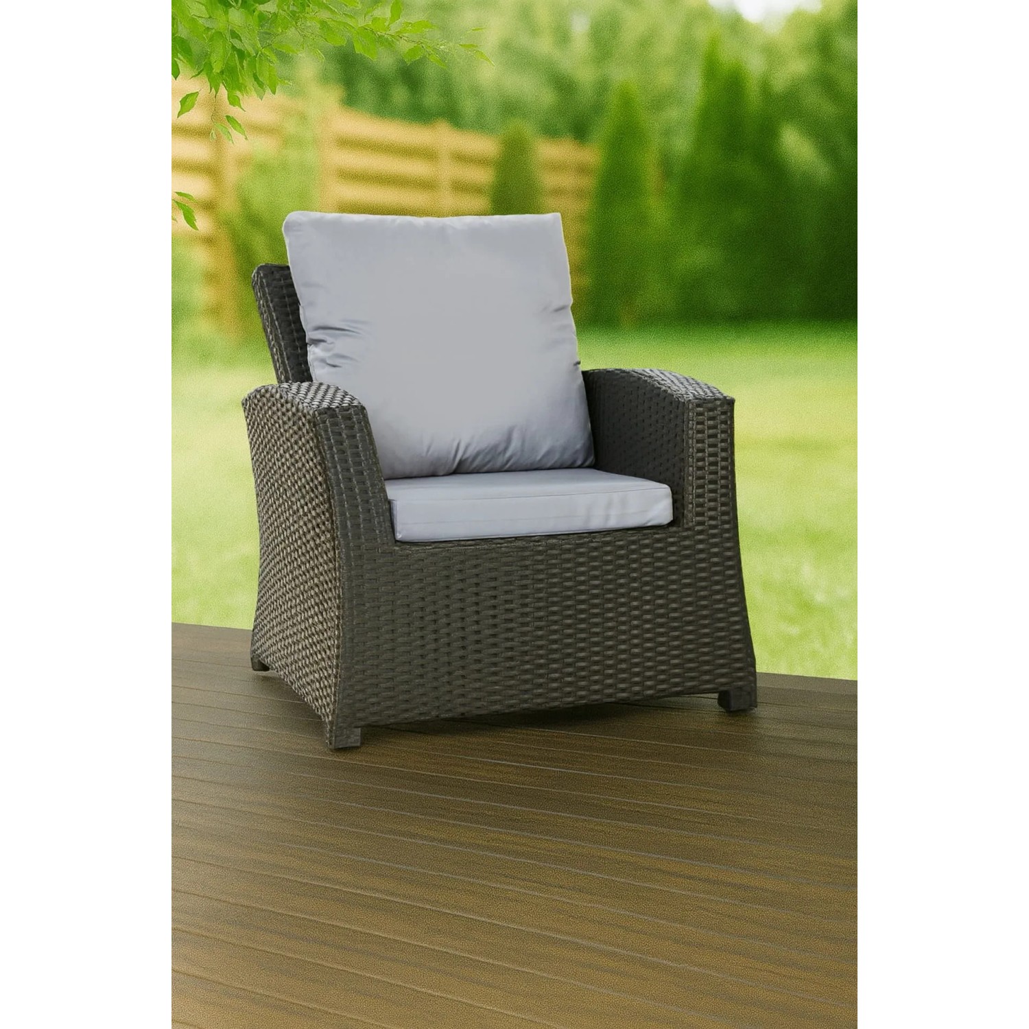 Setgarden Mix Sitzkissen Für Polyrattan Sessel 50x52x7 Sitz + 50x56 cm Rückenlehne 1tlg Grau_6