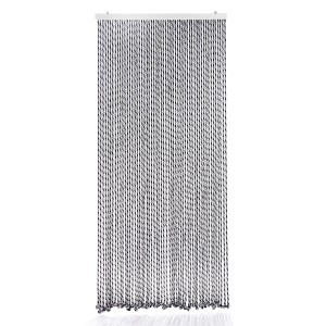 Kobolo Türvorhang Seilvorhang in Schwarz-Grau, 90x200 cm, als Dekoartikel und Insektenschutz.