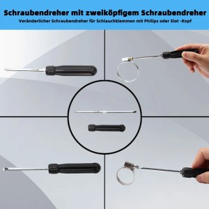 CCLIFE Schlauchschellen-Zangen Set: Schraubendreher mit Schlitz und Kreuzschlitz für KFZ-Wartung.