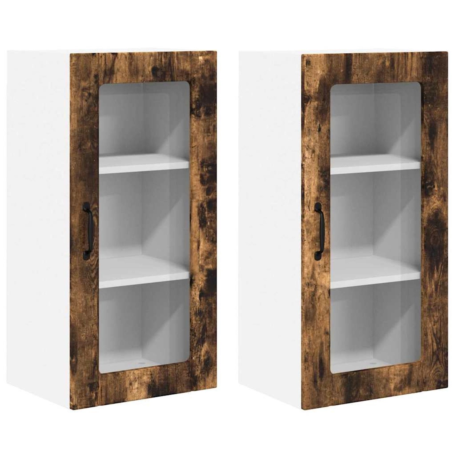 vidaXL Küchenwandschrank 2 Stk Geräucherte Eiche 40 x 31 x 80 cm 885346 günstig online kaufen