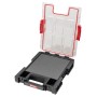 PROREGAL QBRICK Werkzeugkoffer mit Schaumstoffeinlage, schwarzer Sortimentskasten mit transparentem Deckel.