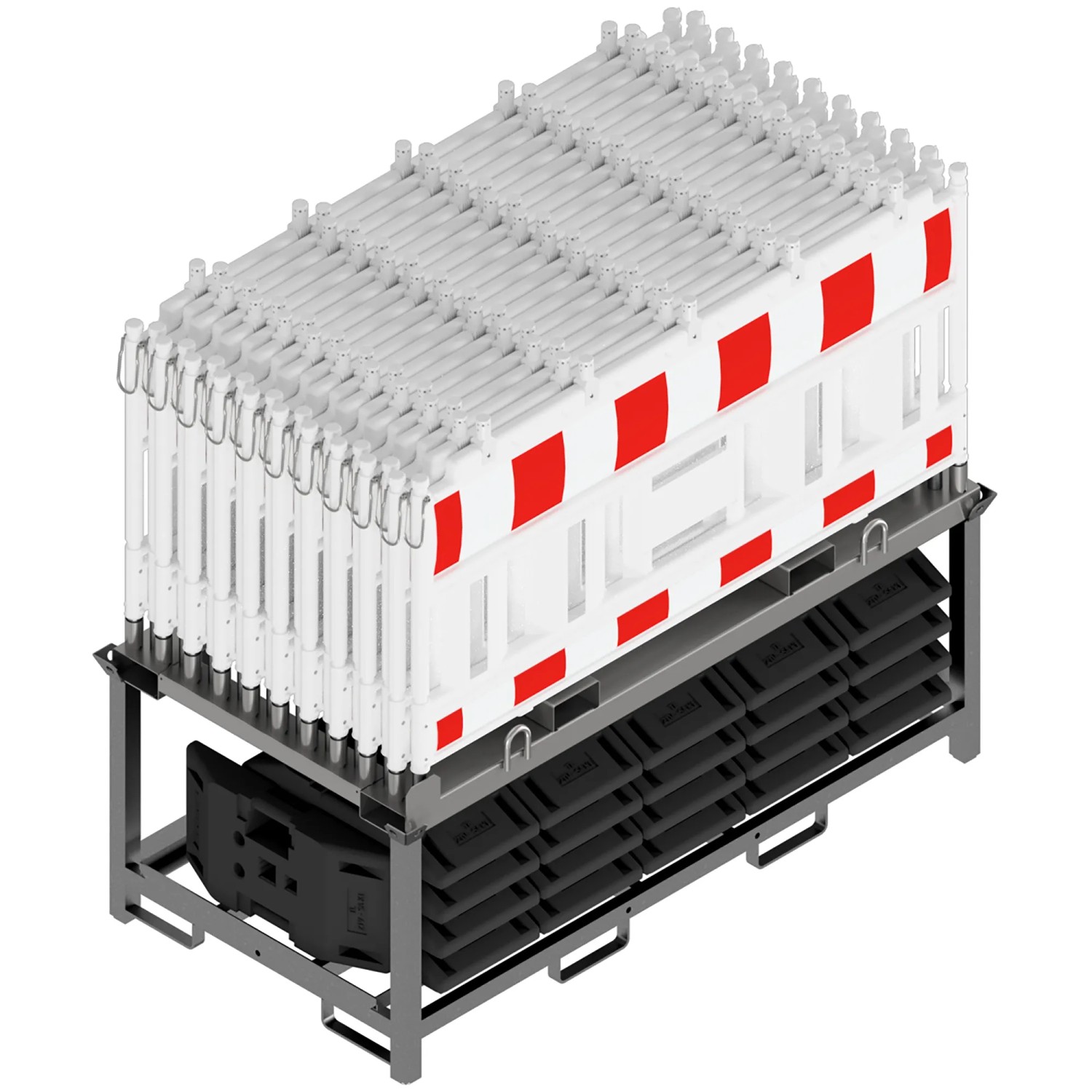 Schake Set-Absperrschranken Traverse Adapter RA1/A Weiß-Rot 20 Stück