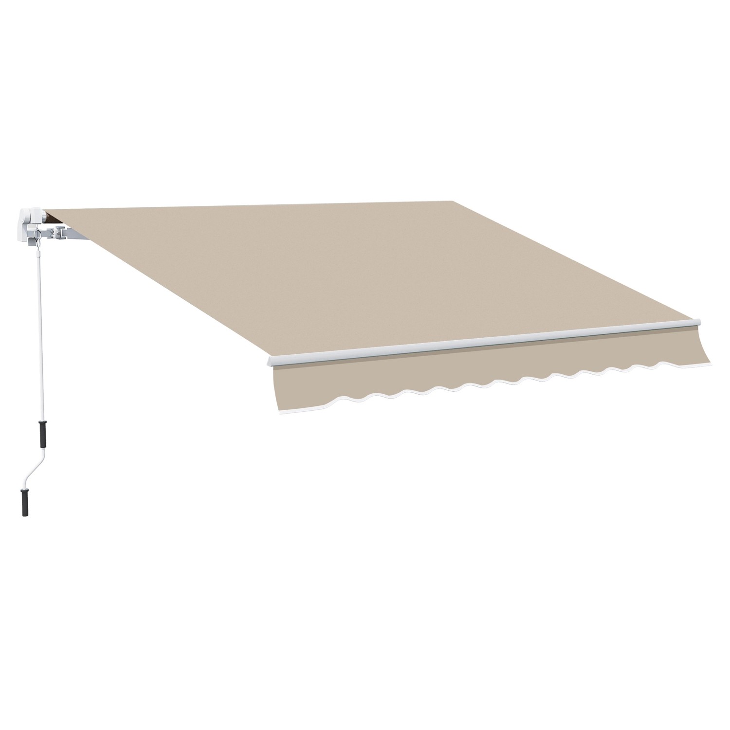 Thumbnail - Outsunny Sonnenschirm Markise Aluminium Polyester Weiß Beige 395L x 245B x 350H cm