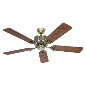 CASAFAN Deckenventilator Eco Elements 132 cm, Messing Antik mit Holzflügeln.