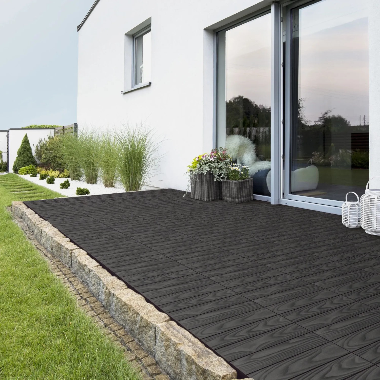 ML-Design WPC Terrassenfliesen 30x30 cm Anthrazit Holzoptik kaufen bei OBI