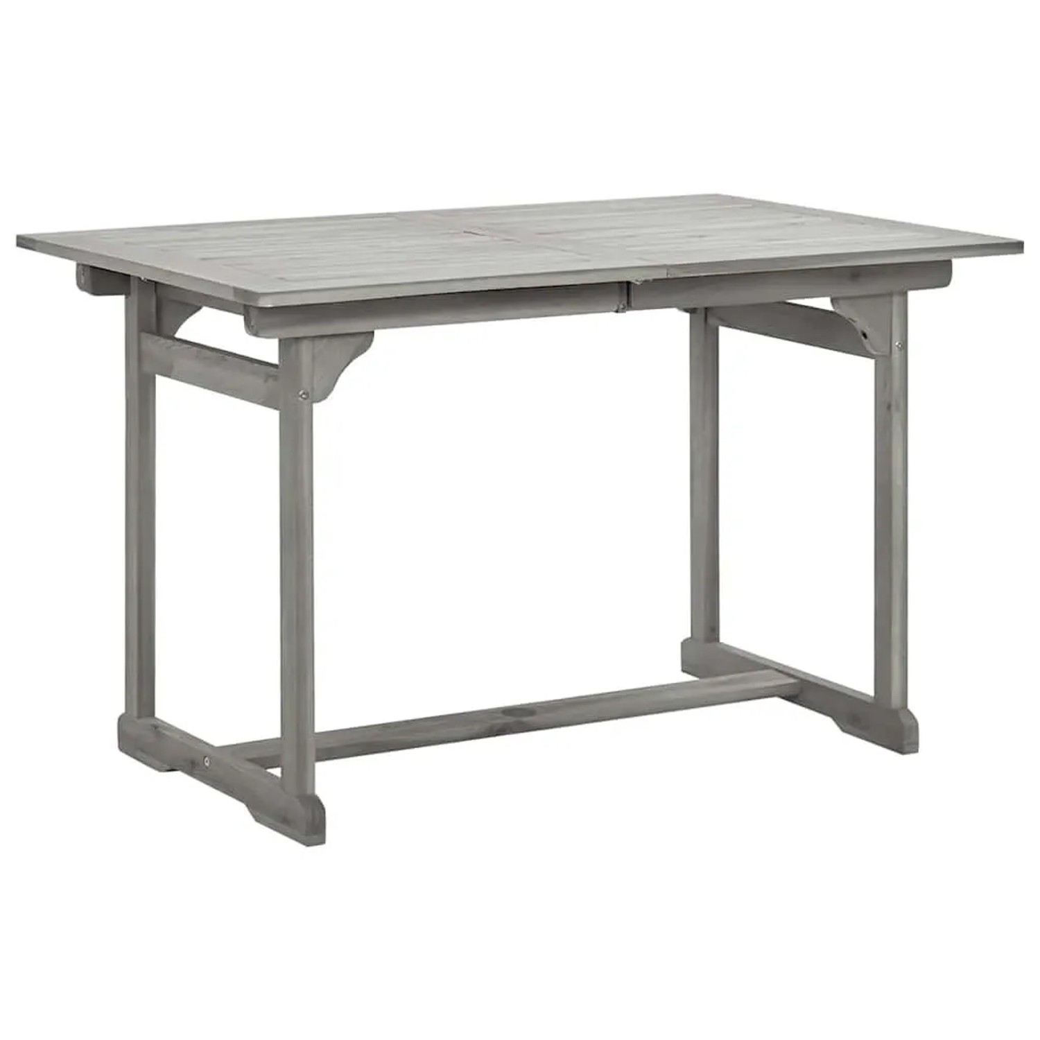 DELUKE Garten-Esstisch VEGO Grau 120-170x80x75cm Massivholz Akazie Eckig Gartentisch Holz Klappbar Outdoortisch Terrassentisch_3