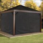 Sojag Vorhang-Set für South Beach Pavillon (12x12) in Schwarz, geschlossen.